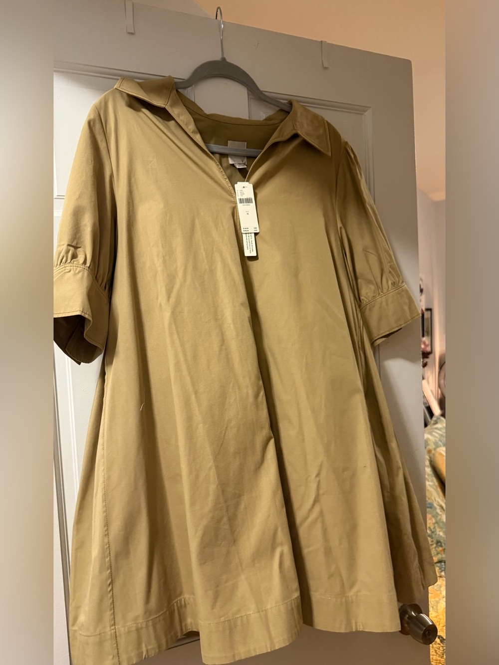 NWT Trench style Short-Sleeve Collared Swing Dress